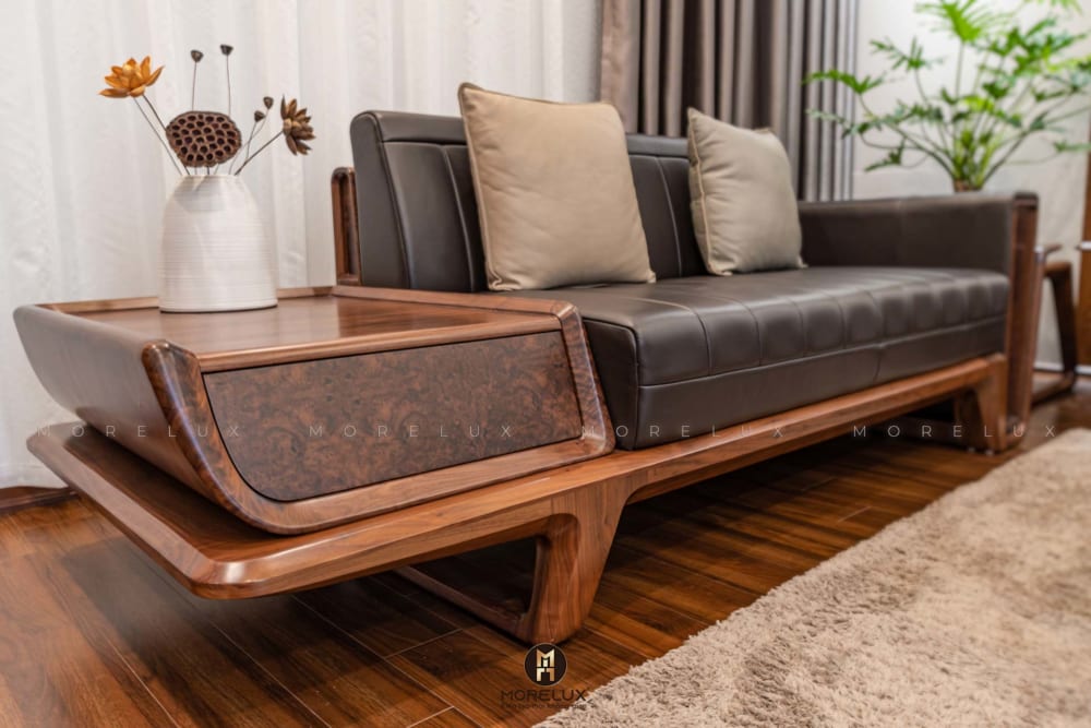 Sofa gỗ óc chó SF04