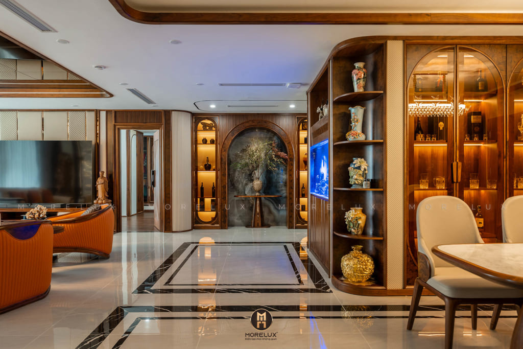 Nội thất gỗ óc chó chung cư đẹp